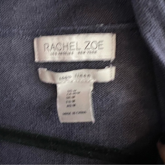 RACHEL ZOE Sheer Linen Periwinkle Blue Open Front Cardigan with Shawl Co… - Picture 8 of 10